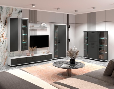 Гостиная Грейс 4 Снежный Ясень - Антрацит матовый