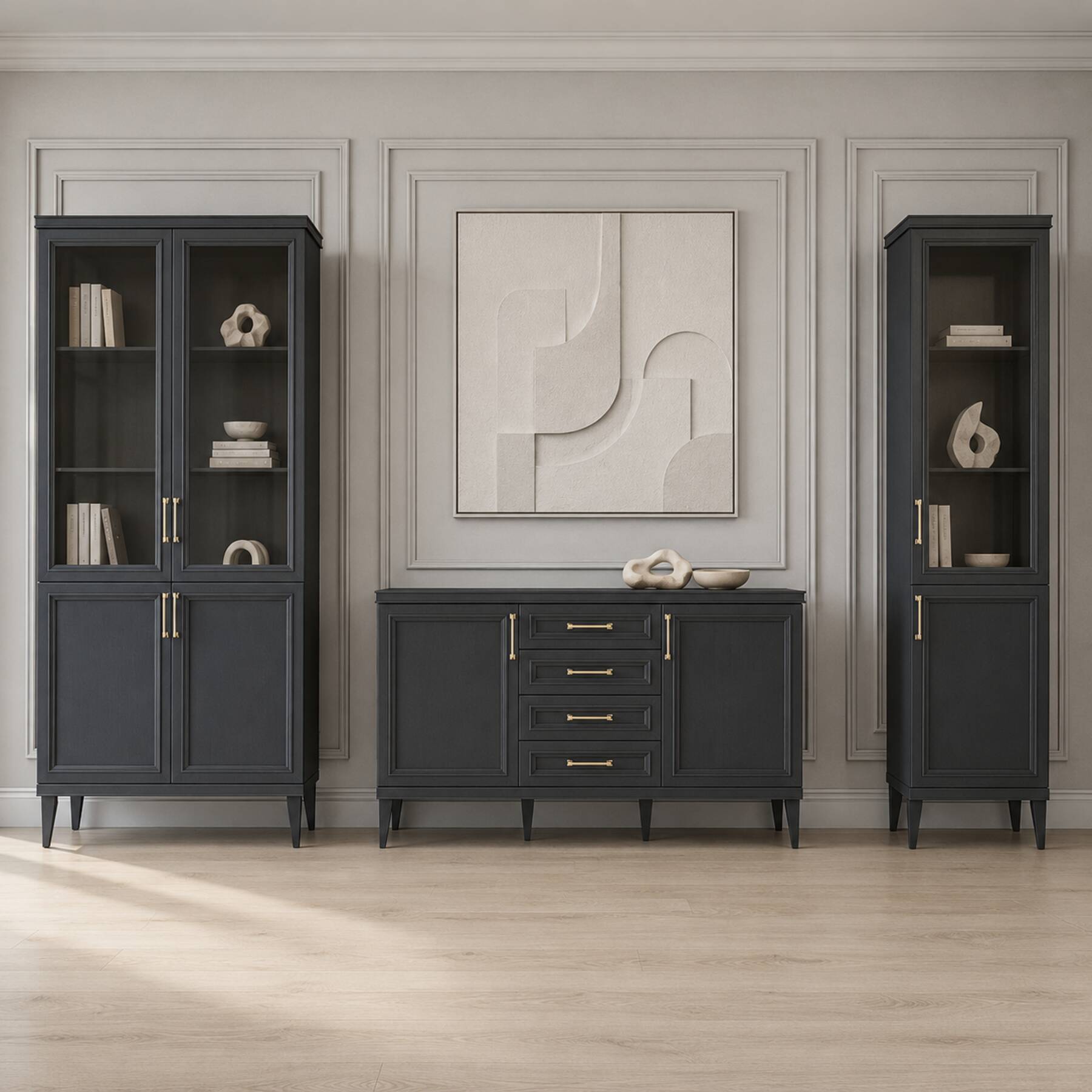 Гостиная Орландо 3 Art Deco , вид - стиль Современный, цвет Серый уголь

