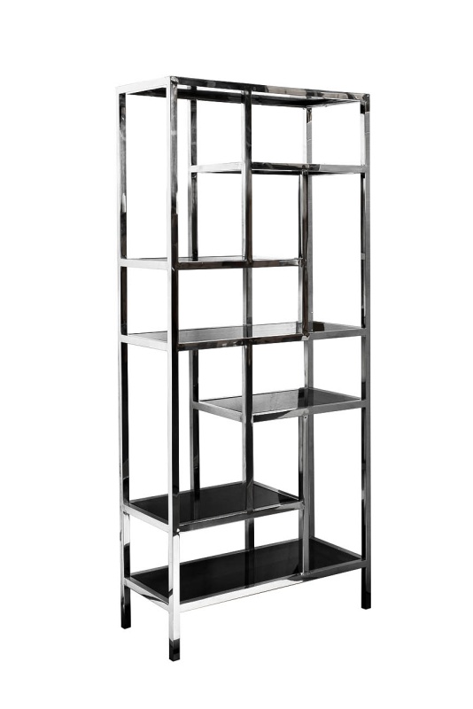 Стеллаж серебристый/темн.ст. 80*35*180см 46AS-SH1076-SILVER - в Мебель Лотус в Ставрополе