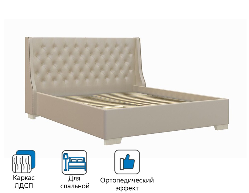Кровать мягкая Кантри 160 х 200 см, Валенсия двуспальная  - MebelLotus в Ставрополе