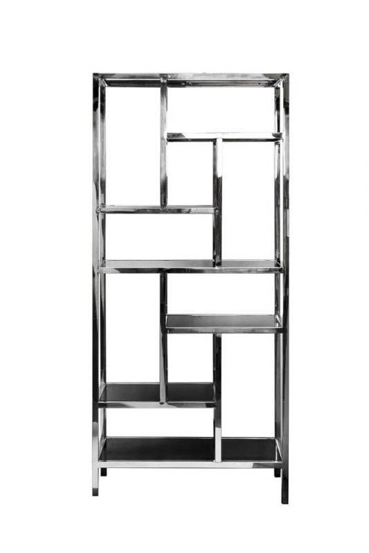 Стеллаж серебристый/темн.ст. 80*35*180см 46AS-SH1076-SILVER - в Мебель Лотус в Ставрополе