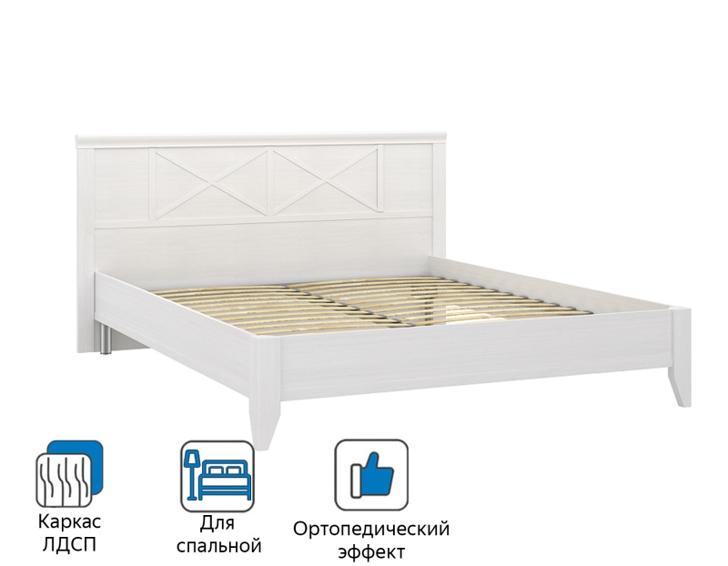 Кровать Кантри 160 х 200 см, Блан Шене двуспальная  - MebelLotus в Ставрополе