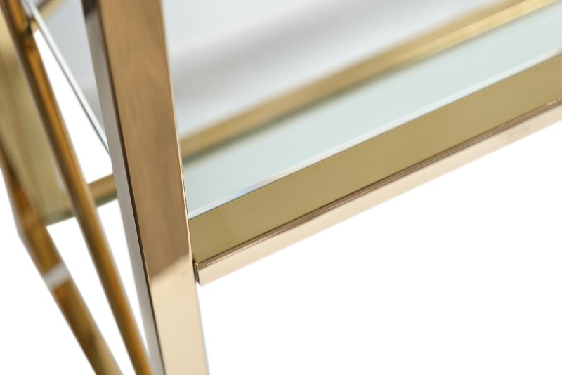 Стеллаж стекло прозр/золото 80*35*180см GY-SH8711GOLD - в Мебель Лотус в Ставрополе