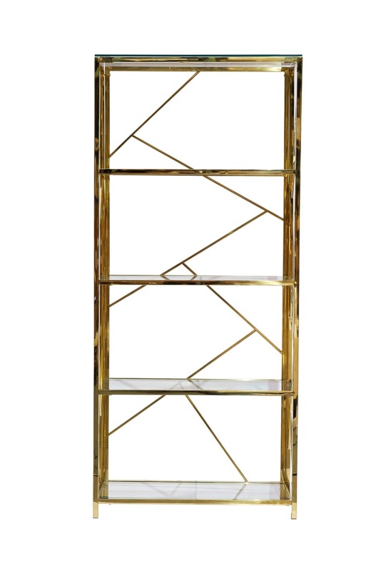 Стеллаж стекло прозр/золото 80*35*180см GY-SH8711GOLD - в Мебель Лотус в Ставрополе