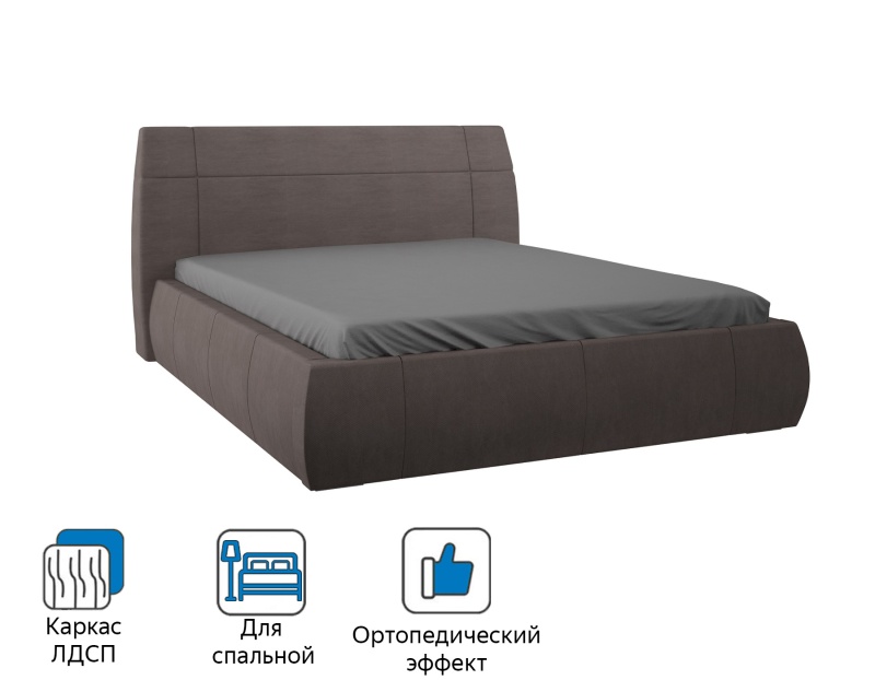 Кровать с подъёмным механизмом Анри 180х200 двуспальная с деревянной спинкой с подъёмным механизмом - MebelLotus в Ставрополе